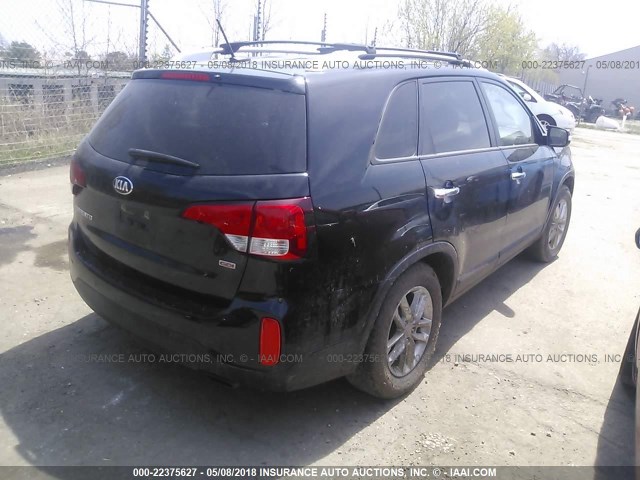 5XYKT4A67EG470229 - 2014 KIA SORENTO LX BLACK photo 4