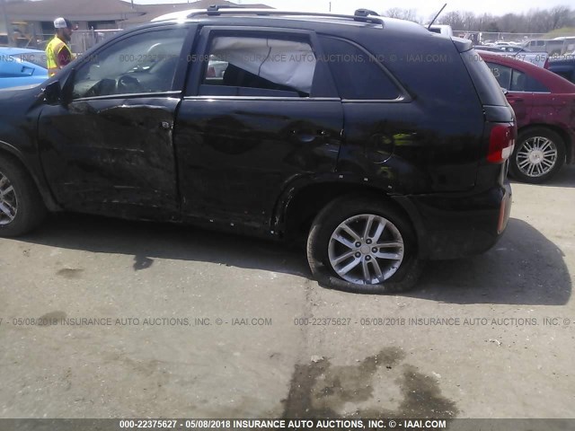 5XYKT4A67EG470229 - 2014 KIA SORENTO LX BLACK photo 6