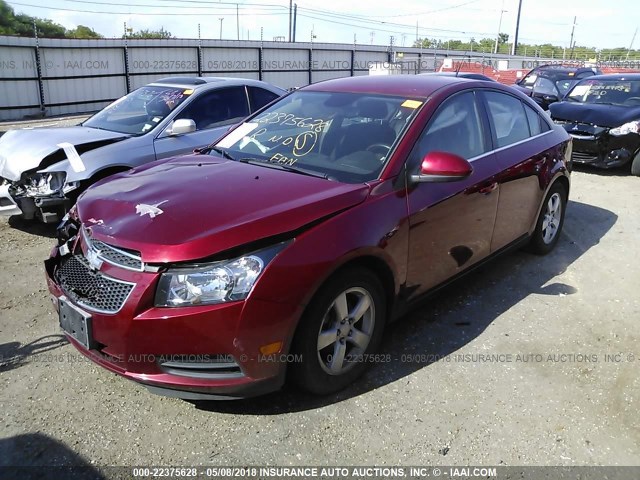 1G1PC5SB8E7322524 - 2014 CHEVROLET CRUZE LT RED photo 2