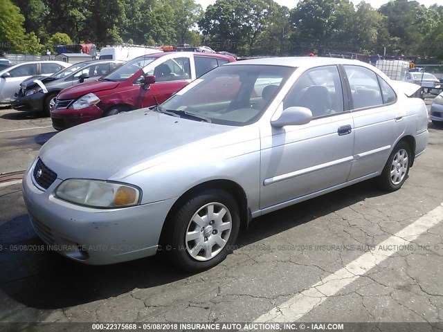 3N1CB51D12L675564 - 2002 NISSAN SENTRA XE/GXE SILVER photo 2