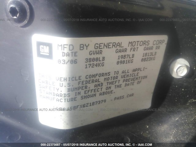 1G8AJ58FX6Z187379 - 2006 SATURN ION LEVEL 2 SILVER photo 9