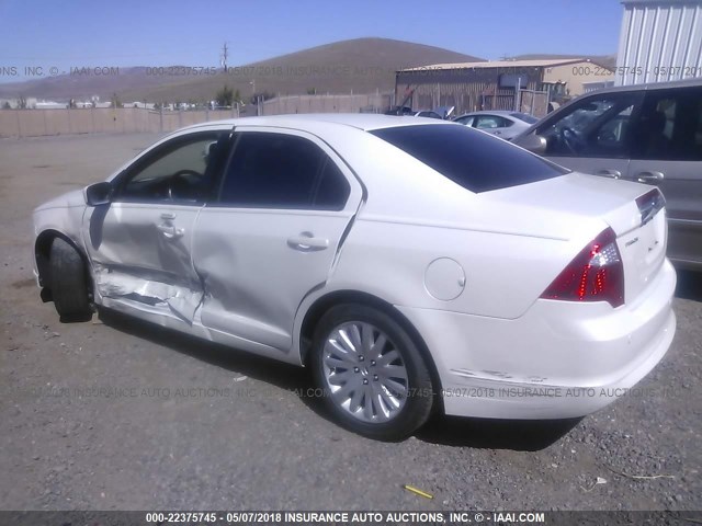 3FADP0L39AR298056 - 2010 FORD FUSION HYBRID WHITE photo 3