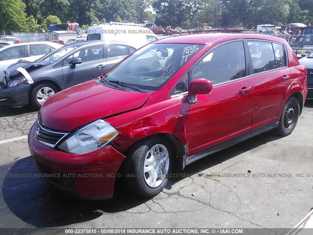 3N1BC1CPXAL351732 - 2010 NISSAN VERSA S/SL RED photo 2