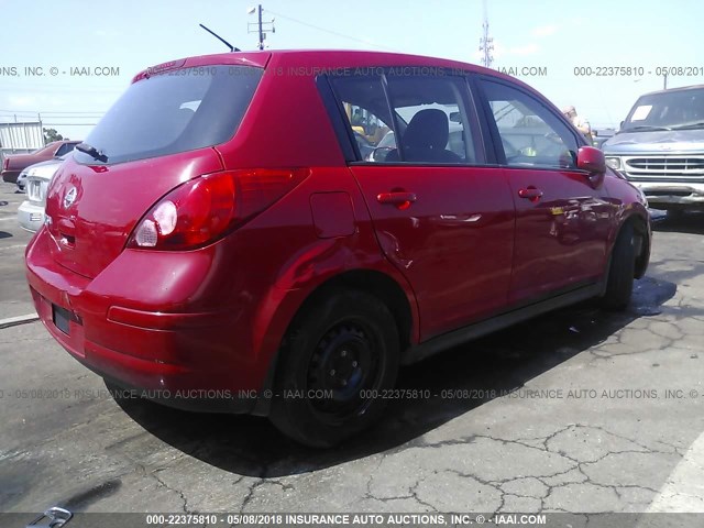 3N1BC1CPXAL351732 - 2010 NISSAN VERSA S/SL RED photo 4