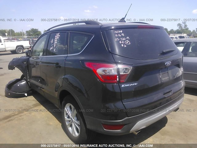 1FMCU0HD3JUC12941 - 2018 FORD ESCAPE SEL BLACK photo 3