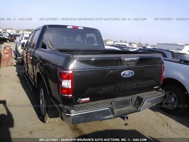 1FTEW1EP5JKC32423 - 2018 FORD F150 SUPERCREW BLACK photo 3
