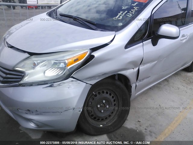 3N1CE2CP6EL352936 - 2014 NISSAN VERSA NOTE S/S PLUS/SV/SL SILVER photo 6