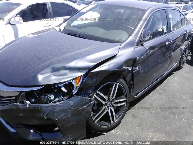 1HGCR2F5XHA239144 - 2017 HONDA ACCORD SPORT GRAY photo 6