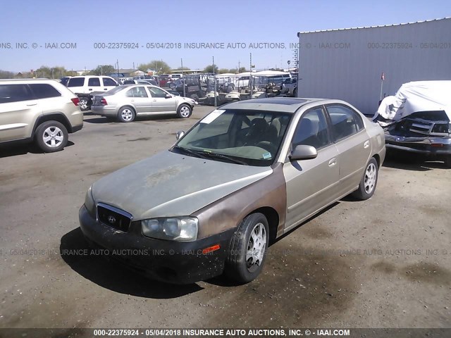 KMHDN45D63U514563 - 2003 HYUNDAI ELANTRA GLS/GT GOLD photo 2