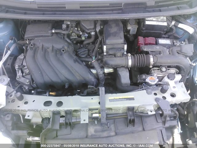 3N1CE2CP4FL433077 - 2015 NISSAN VERSA NOTE S/S PLUS/SV/SL/SR BLUE photo 10