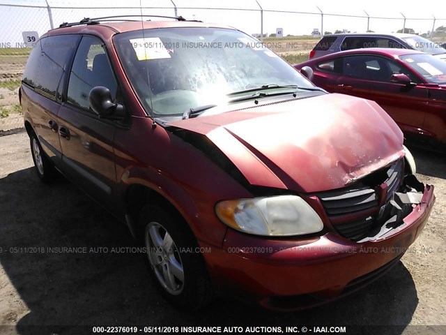 1D4GP45R35B116459 - 2005 DODGE CARAVAN SXT RED photo 1