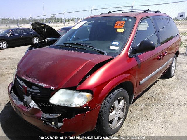 1D4GP45R35B116459 - 2005 DODGE CARAVAN SXT RED photo 2