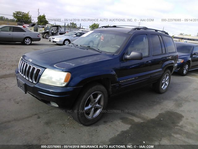 1J4GW58N61C727681 - 2001 JEEP GRAND CHEROKEE LIMITED BLUE photo 2