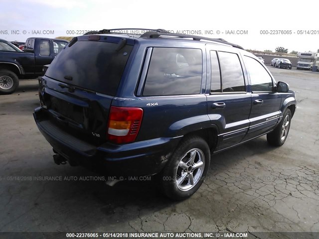 1J4GW58N61C727681 - 2001 JEEP GRAND CHEROKEE LIMITED BLUE photo 4