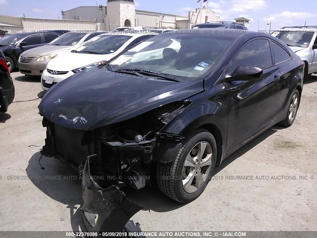 KMHDH6AE2DU009686 - 2013 HYUNDAI ELANTRA COUPE GS/SE BLACK photo 2