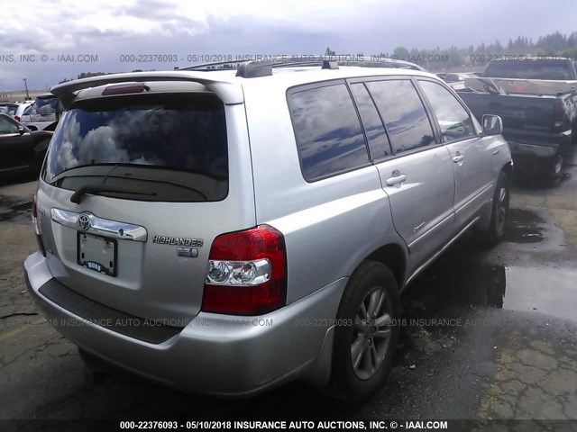 JTEEW21A460027259 - 2006 TOYOTA HIGHLANDER HYBRID SILVER photo 4