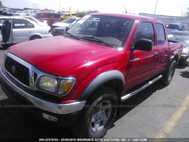 5TEGN92N31Z876804 - 2001 TOYOTA TACOMA DOUBLE CAB PRERUNNER RED photo 2