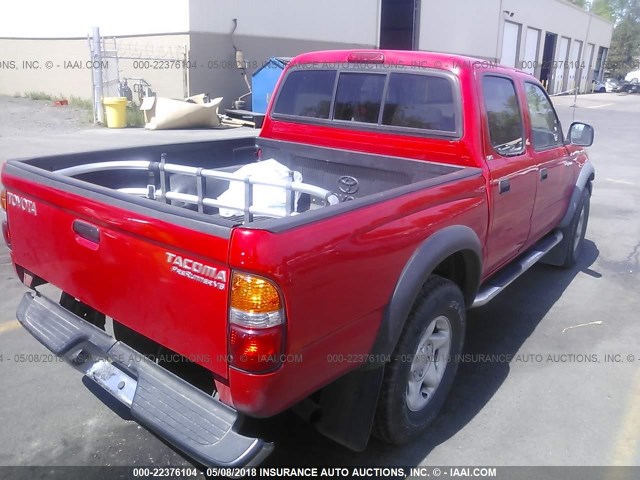 5TEGN92N31Z876804 - 2001 TOYOTA TACOMA DOUBLE CAB PRERUNNER RED photo 4