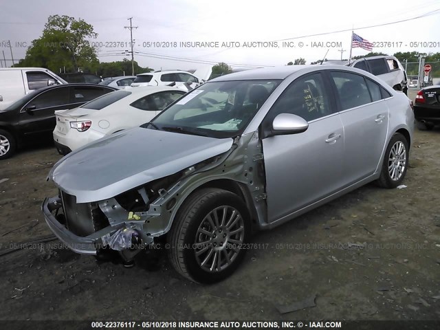 1G1PH5SB8E7396723 - 2014 CHEVROLET CRUZE ECO SILVER photo 2