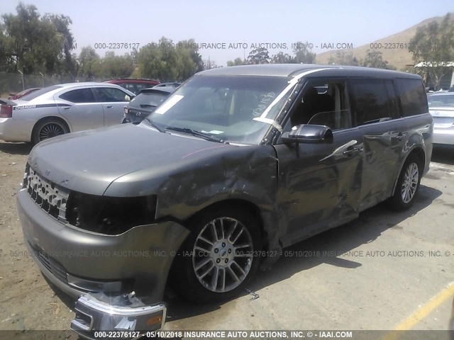 2FMGK5C83DBD03491 - 2013 FORD FLEX SEL رمادي صورة 2