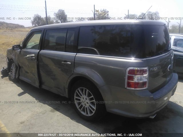 2FMGK5C83DBD03491 - 2013 FORD FLEX SEL GRAY photo 3