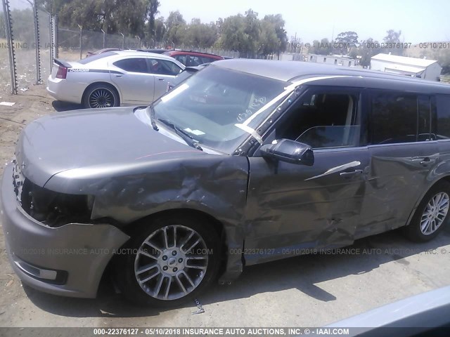 2FMGK5C83DBD03491 - 2013 FORD FLEX SEL رمادي صورة 6