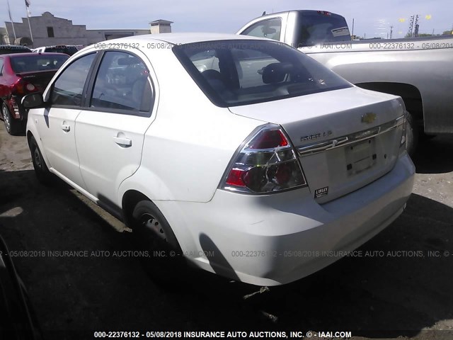 KL1TD56698B271849 - 2008 CHEVROLET AVEO LS WHITE photo 3