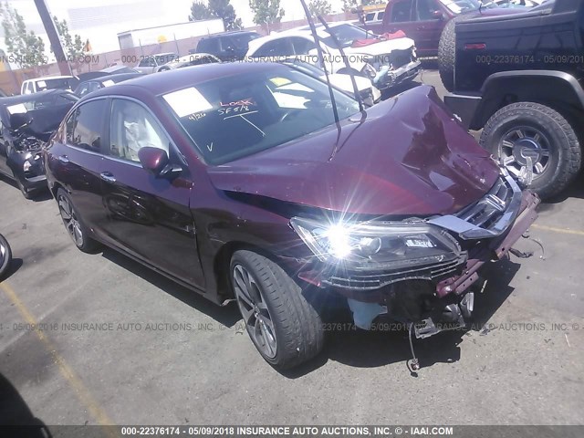 1HGCR2F57EA252803 - 2014 HONDA ACCORD SPORT BURGUNDY photo 1