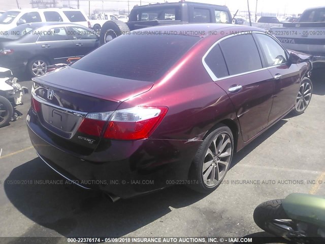 1HGCR2F57EA252803 - 2014 HONDA ACCORD SPORT 勃艮第红 照片 4