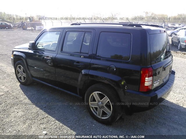 1J8FF28W28D581253 - 2008 JEEP PATRIOT SPORT BLACK photo 3