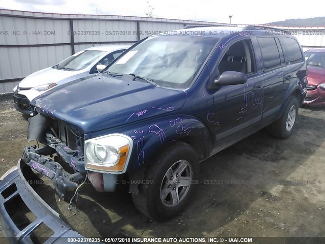 1D4HB48NX6F107361 - 2006 DODGE DURANGO SLT Dark Blue photo 2