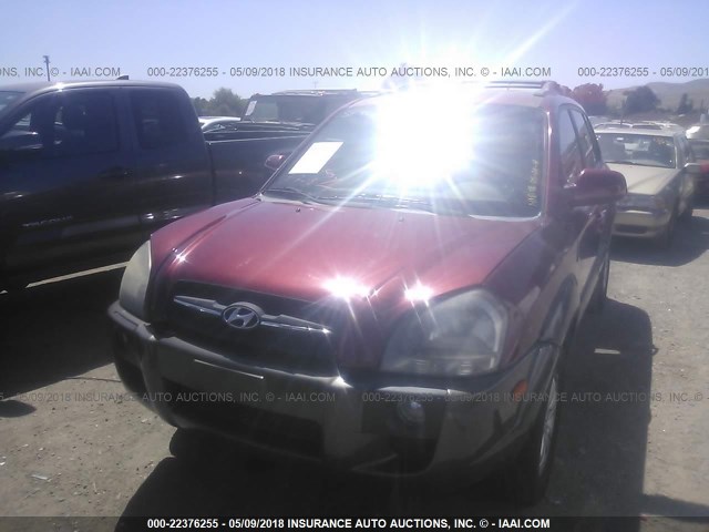 KM8JN12D66U343596 - 2006 HYUNDAI TUCSON GLS/LIMITED RED photo 2