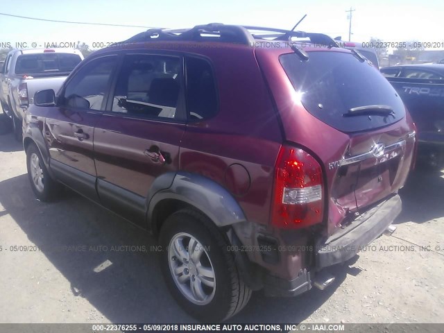 KM8JN12D66U343596 - 2006 HYUNDAI TUCSON GLS/LIMITED RED photo 3