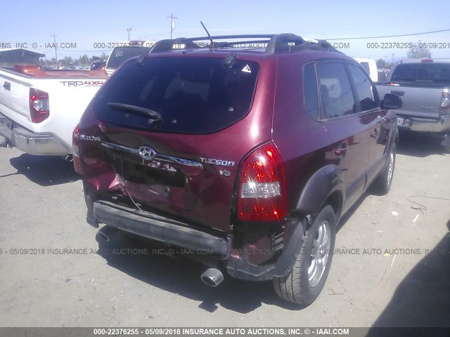 KM8JN12D66U343596 - 2006 HYUNDAI TUCSON GLS/LIMITED RED photo 4