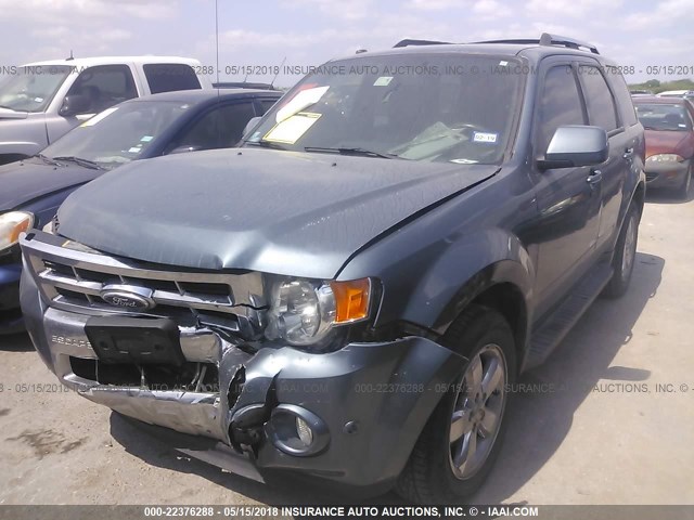 1FMCU0EGXAKA87821 - 2010 FORD ESCAPE LIMITED BLUE photo 2