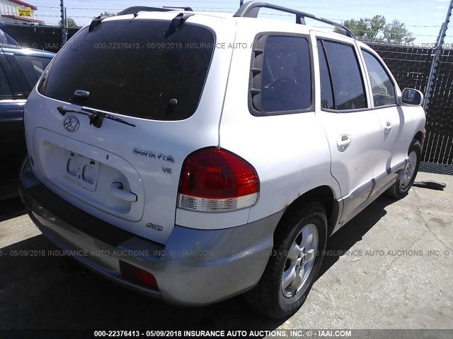 KM8SC73DX5U962308 - 2005 HYUNDAI SANTA FE GLS/LX WHITE photo 4