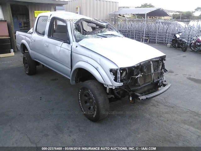 5TEHN72N84Z360144 - 2004 TOYOTA TACOMA DOUBLE CAB ვერცხლისფერი ფოტო 1