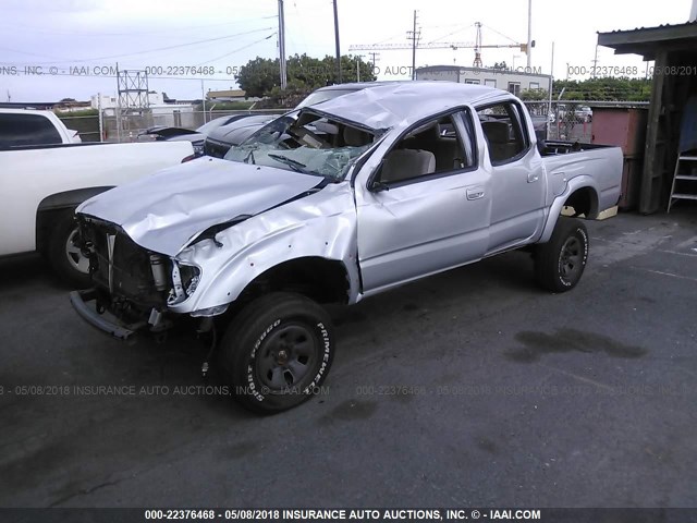 5TEHN72N84Z360144 - 2004 TOYOTA TACOMA DOUBLE CAB SILVER photo 2