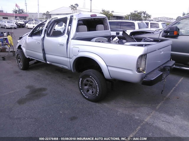 5TEHN72N84Z360144 - 2004 TOYOTA TACOMA DOUBLE CAB SILVER photo 3