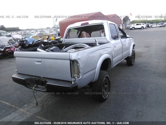 5TEHN72N84Z360144 - 2004 TOYOTA TACOMA DOUBLE CAB SILVER photo 4