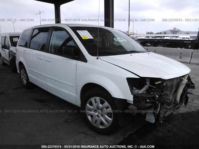 2C4RDGBG7GR234733 - 2016 DODGE GRAND CARAVAN SE WHITE photo 1