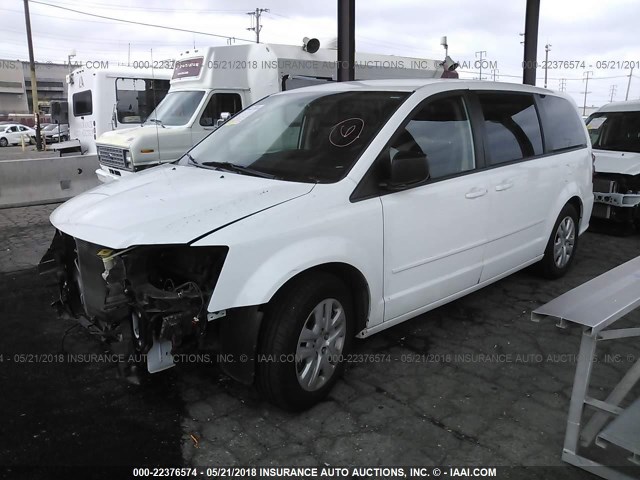 2C4RDGBG7GR234733 - 2016 DODGE GRAND CARAVAN SE WHITE photo 2