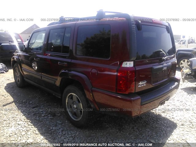 1J8HG48P87C609216 - 2007 JEEP COMMANDER RED photo 3
