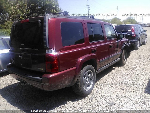 1J8HG48P87C609216 - 2007 JEEP COMMANDER RED photo 4