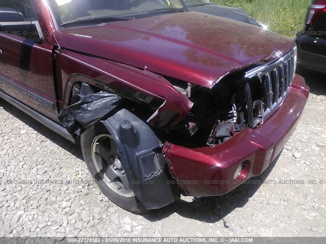 1J8HG48P87C609216 - 2007 JEEP COMMANDER RED photo 6