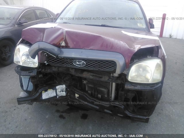 KM8SC73D73U380471 - 2003 HYUNDAI SANTA FE GLS/LX BURGUNDY photo 6