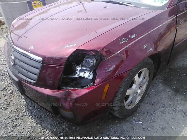 1G6DP567350196718 - 2005 CADILLAC CTS HI FEATURE V6 RED photo 6