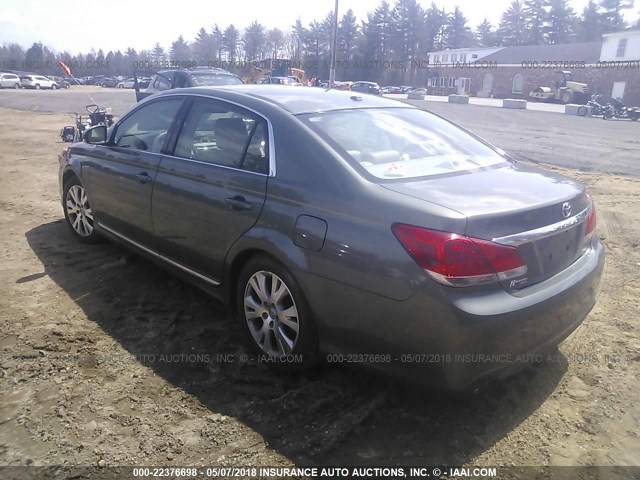 4T1BK3DB9BU386201 - 2011 TOYOTA AVALON LIMITED GRAY photo 3