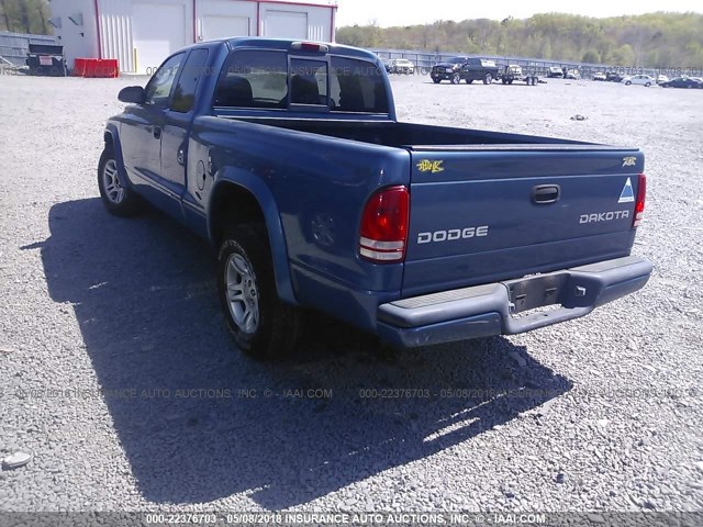 1D7HL32X43S346587 - 2003 DODGE DAKOTA SPORT BLUE photo 3