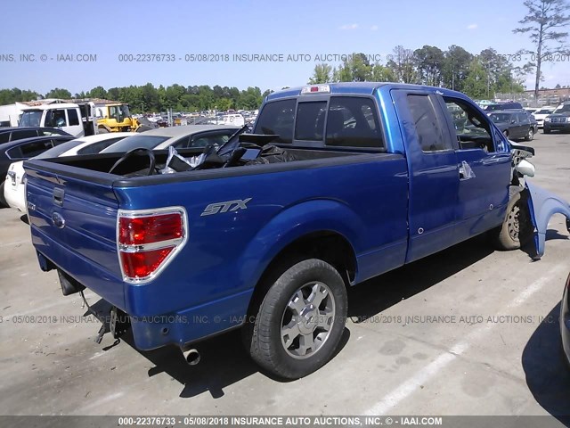 1FTRX12859FA69224 - 2009 FORD F150 SUPER CAB BLUE photo 4